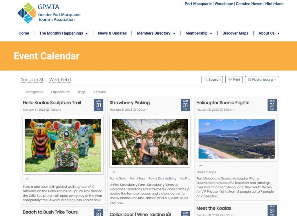 Port Macquarie Local Event Calendar