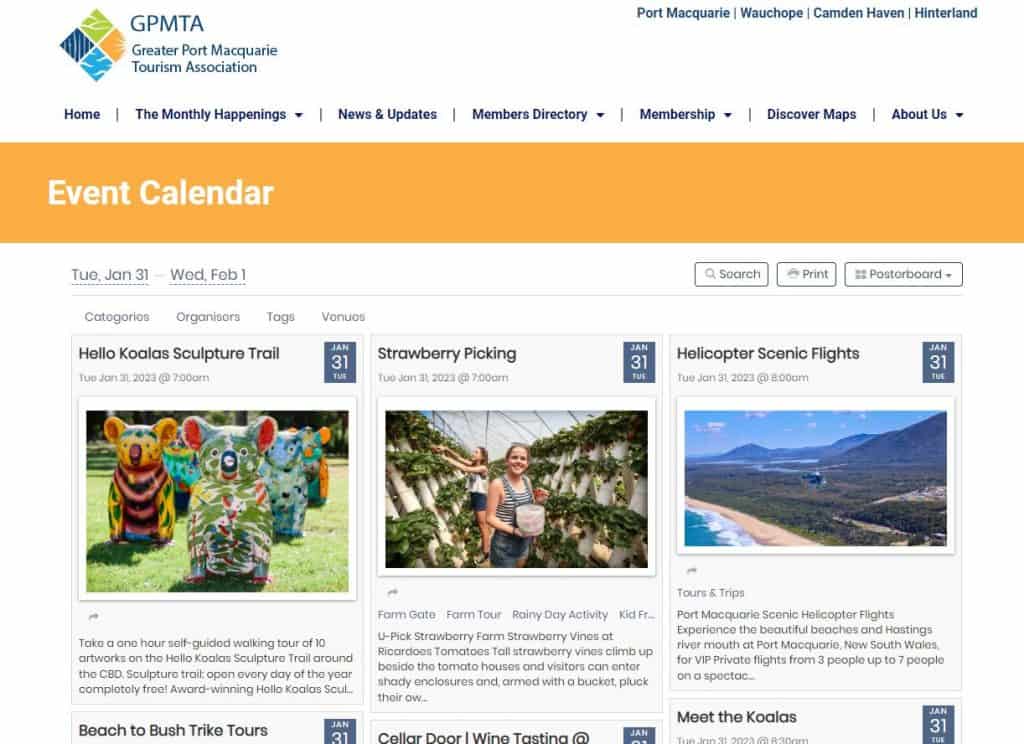 Port Macquarie Local Event Calendar